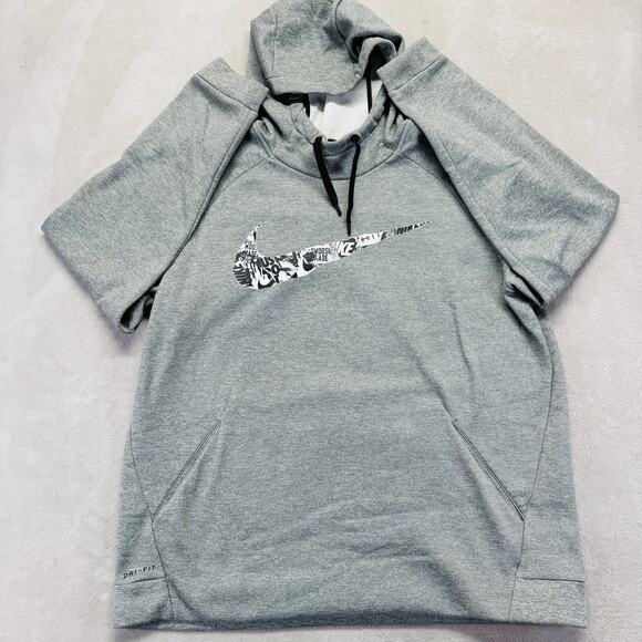 Nike‎ Hoodie Men XL Gray Dri-Fit Basketball Performance Activewear Hooded Pocket - Picture 1 of 13